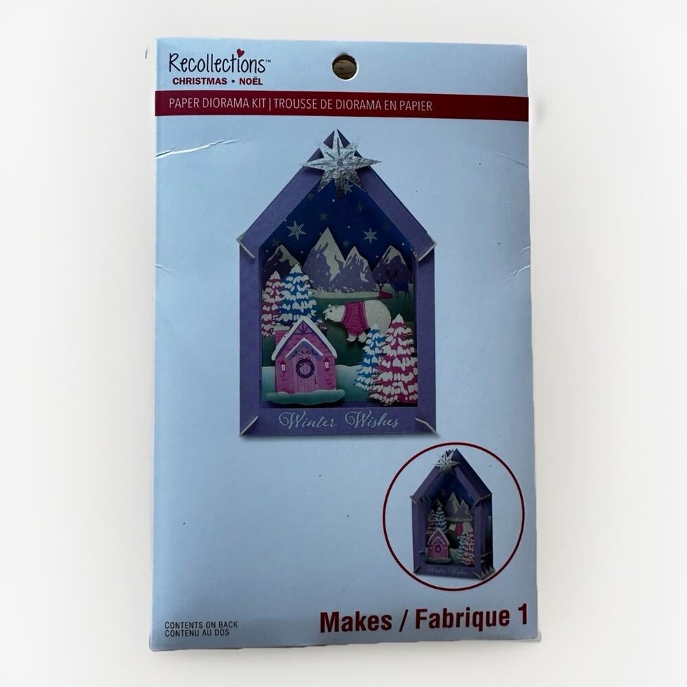 Recollections Christmas Paper Diorama Kit Winter Wishes Holiday Craft Kit New